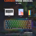 RK61 RK Royal Kludge Russian Gaming Keyboard Wireless Mechanical Keyboard 60% RGB Backlit 61 Keys Bluetooth/USB/2.4G Typewriter