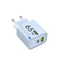 65W GaN Type C USB Fast Charge Chargers Dual Ports Cellphone Power Adapter For Samsung Huawei Xiaomi iPhone USB C Wall Charger