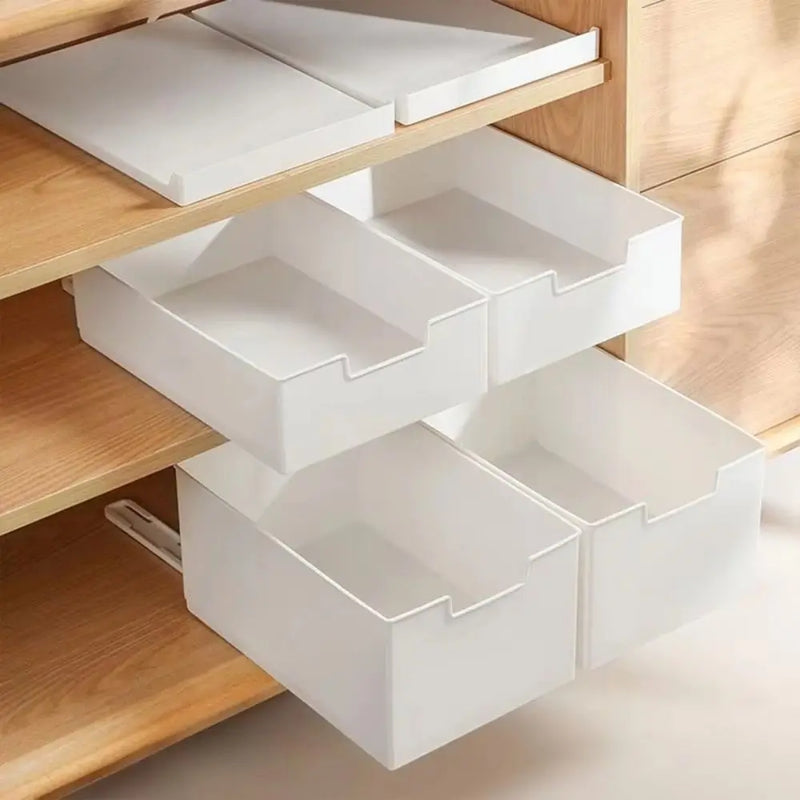New Pull Out Cabinet Drawer Organizer Slide Plastic Storage Shelves Space Saving Rack - View 5 | SAMAG