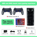 The GS5mini retro game console features dual wireless controllers, supports 4K high-definition output, and two-player gaming.
