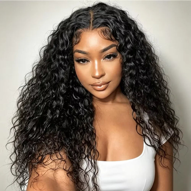 220 Density Deep Wave 13x6 HD Lace Front Human Hair Wigs 30 32 34 36 38 Inch Pre Plucked Water Curly 13x4 Lace Frontal Wig HD Transparent Lace Front Human Hair Wigs Jerry Curly Wig