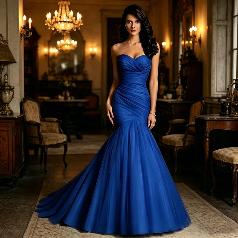 Strapless Sweetheart Mermaid Wedding Dress Pleated | SAMAG