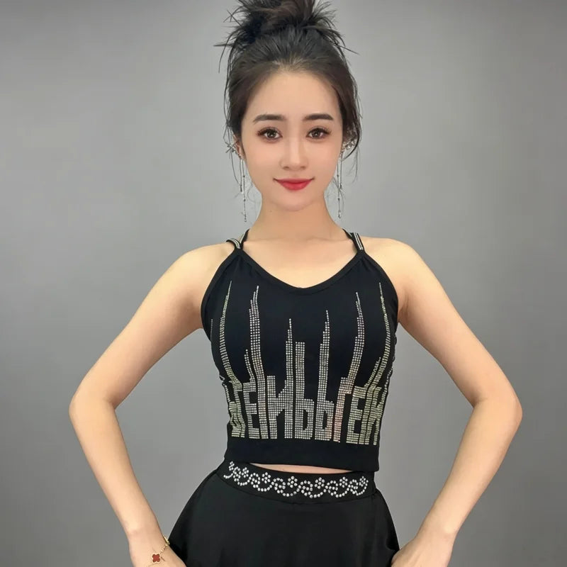 Sexy Camisole for Women Trendy Thin Sling Hot Diamond Camis Female Student Bottoming Top Lady Elastic Tank Top Trend Streetwear