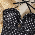 Polka Dot One Piece Swimsuit Sexy Halter Neck with Tie | SAMAG