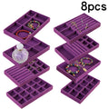 1 Set, (Including 8PCS) Flocking Jewelry Box Jewelry Tray