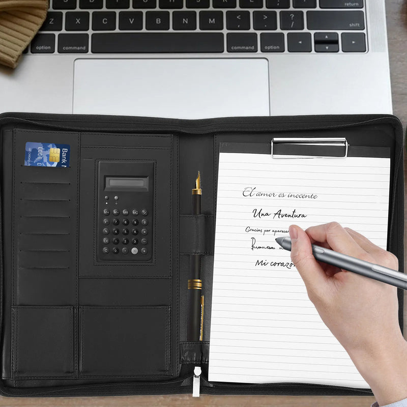 1Set A4 Zipper Binder Multifunctional Document Organizer Folder Office Portfolio Business Folder Portfolio Binder Organizer