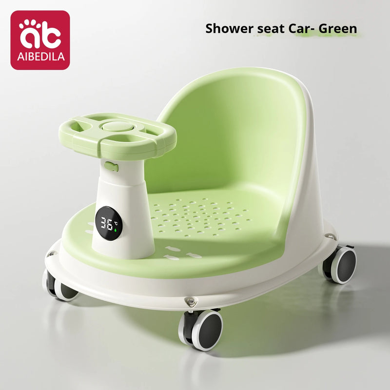 AIBEDILA Baby Bath Seat Multifunctional Toddler Bath Chair With Smart Temperature Sensing Safe Material For Bathtub Shower