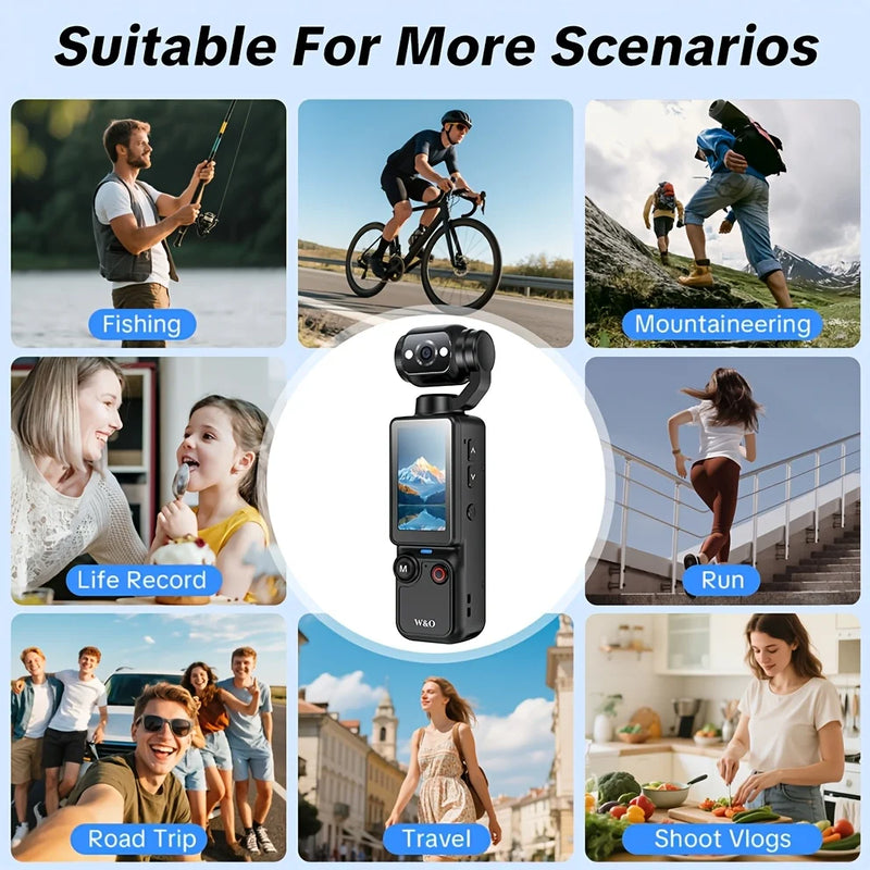 Kaysunlin WiFi Sports Wearable Camera Travel Bicycle Driver Recorder Mini Sports Cam for Motorcycle and Vlogging with 32GB Card