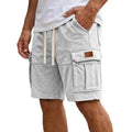 Men Solid Drawstring Multi Pocket Cargo Shorts Soft | SAMAG