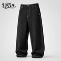 UP.THE Men Black Baggy Wide Leg Jeans, Y2K Oversized | SAMAG