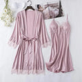 White Silk Pajamas Set Women Bride Wedding Robe Nightgown | SAMAG