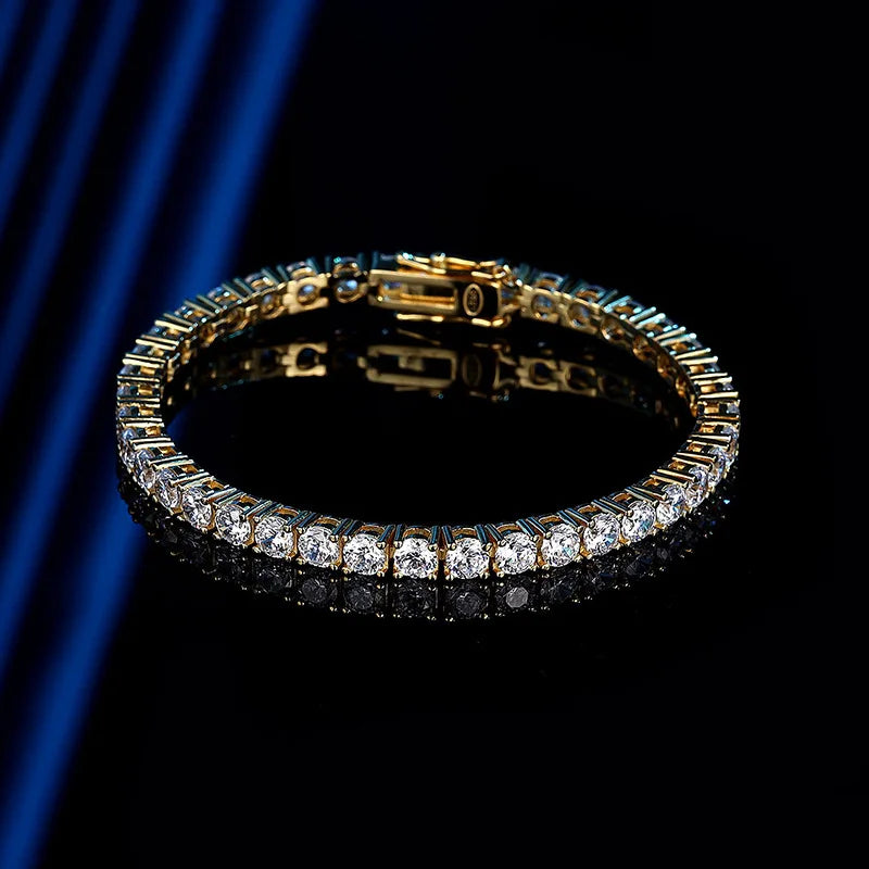 2mm 925 Sterling Silver Moissanite Bracelet 3mm D VVS1 Diamond with GRA for Women Sparkling Wedding Party Fine Jewelry
