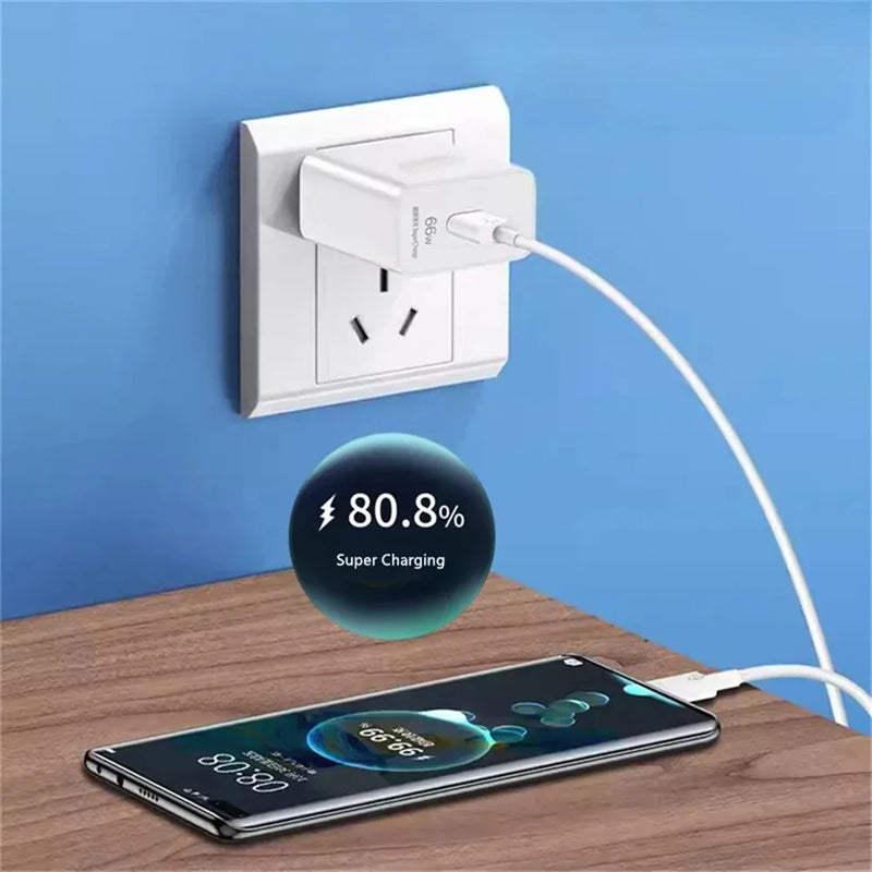 66W 6A Super Fast Charger for Huawei Mate 40 50 60 P50 P60 Nova 9 10 Honor 90 100 Magic 5 Lite 6 Pro Type C Fast Charging Cable
