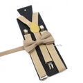 Fashion Men Kids Suspender Bowtie Sets For Wedding Party Festival Gift Brown Khaki Elastic Y - back - Visuel 15 | SAMAG