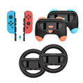 4 IN 1 Racing Steering Wheels and Hand Grips TNS-5110S for Switch 2/Switch 1 Handle,Left&Right Controller Bracket,Grip Holder