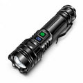 Rechargeable LED Flashlight with 3 Modes, Adjustable Zoom, Waterproof Body and Power Display