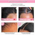 Widow's Peak M Hairline 13x6 HD Lace Front Wig 100% Human Hair Wig Silky Straight 13x4 HD Lace Frontal Wig Bleached Knots HD Wig
