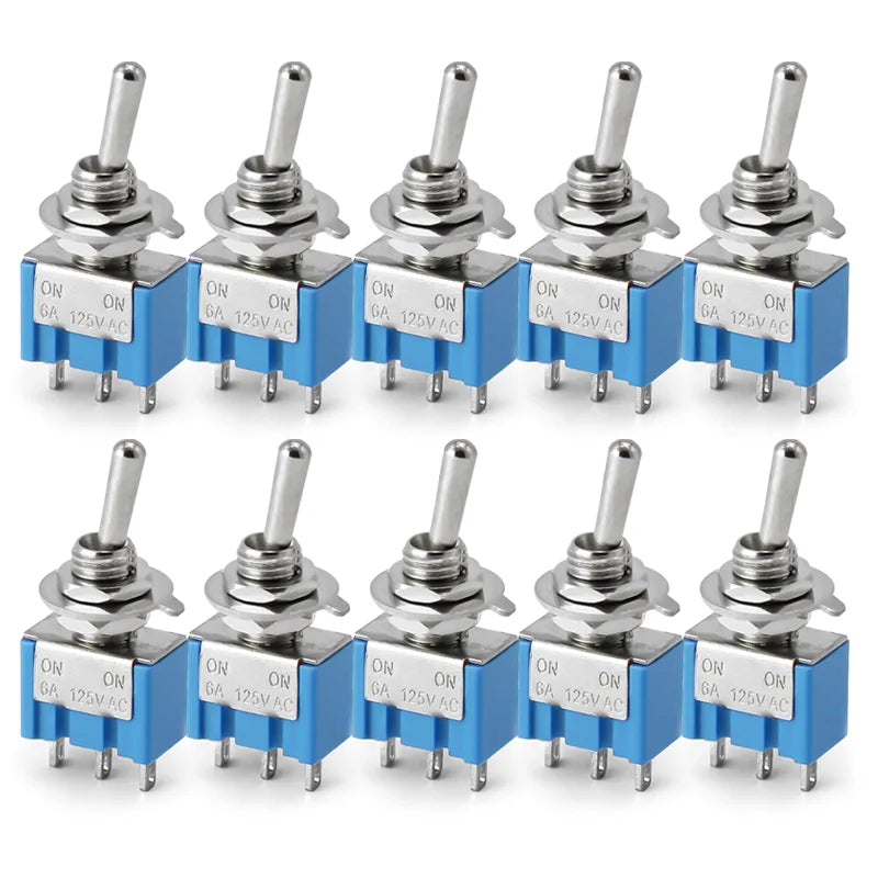 10pcs ON-OFF-ON / ON-ON Miniature Toggle Switches Mini MTS-102 103 202 203 Power Button Switch Car