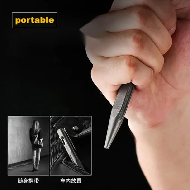 TC4 Titanium Alloy Bolt Type Tactical Pen Multi-functional Self-defense Break Windows Pen Camping Signature Pen For Women's Man