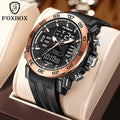 FOXBOX Fashion Outdoor Electronics Watches Male Luxury Casual Waterproof Luminous Alarm Auto Date Dual Digital Display Man Watch