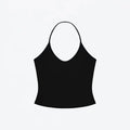 ANK Air Summer Top with Solid Color, Black and White Powder, Wide Shoulder Strap, I-Shaped Tank Top, Women's Sports, Daily Wear