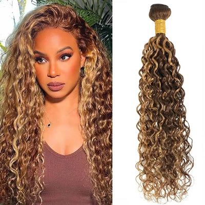 14-30 Inch Water Wave Bundles P4/27 Extension Brazilian Hair Weave Bundles 100% Brazilian Human Hair Wig 180 Density For Women