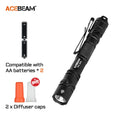 ACEBEAM TAC 2AA EDC Flashlight Rechargeable Wide Voltage(1.2-4.8V) LED Torch With Self Defense Strobe Mode Flashlights Camping