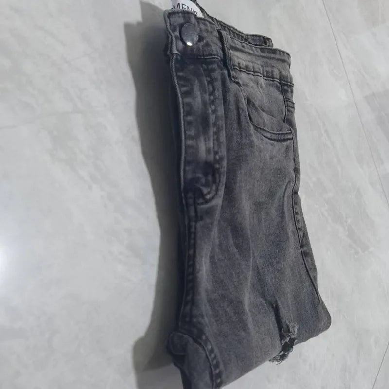 Men's Dropship Custom Label Logo Y2K Zipper Ripped Skinny | SAMAG