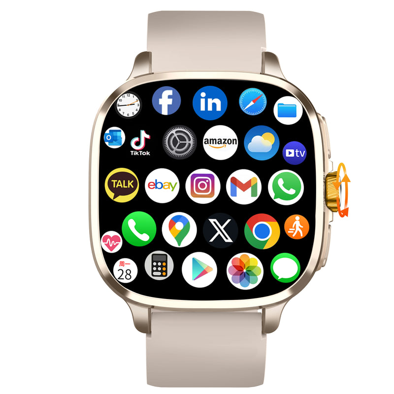 S99 Smartwatch 2.4inch Larger Amoled Screen Android 13.0 5G LTE Smart Watch With 190° Rotating Camera 2100Mah Battery App Store