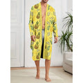 men's Robes 2025 printed pineapple poker pajamas suitable for family couple thin design light  luxurious pajamas long Nightgown