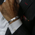 Men Bangle, Enemal Viking Logo Cuff Bracelet For Gentleman, Stainless Steel Minimalist | SAMAG
