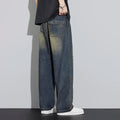 Japanese Style Textured Grid Men's Jeans Plus Size Loose | SAMAG