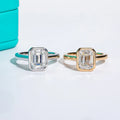 AnuJewel 3ct Emerald Cut D Color Moissanite Engagement Ring Yellow Color 925 Sterling Silver Rings For Women Jewelry Wholesale