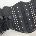 Annzley's new patent leather metal ring decoration with steel bone waist zipper corset for outer wear punk half chest waist seal