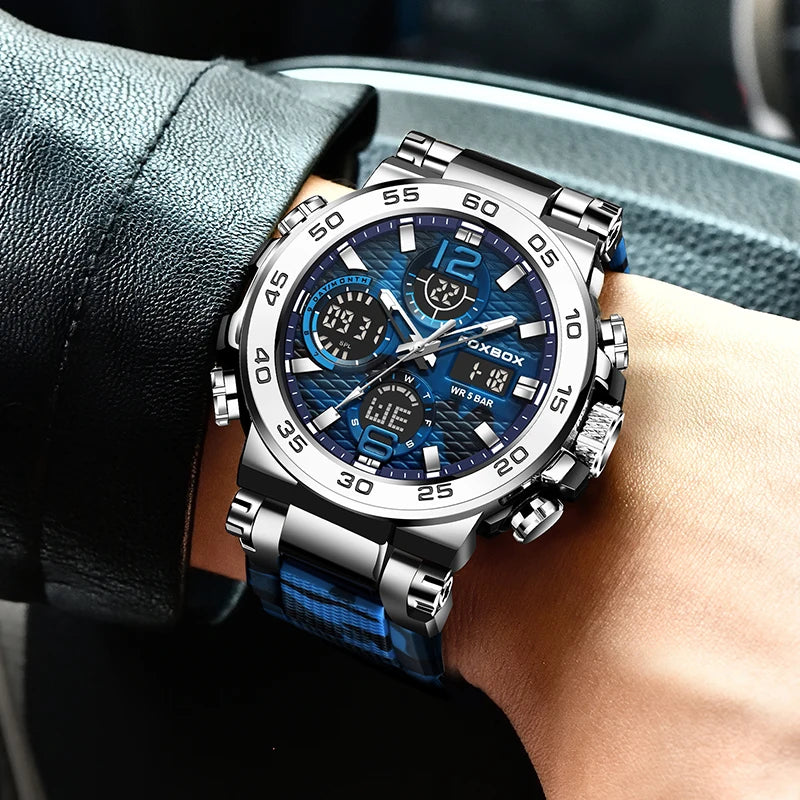 LIGE Electronic Men's Wristwatch Luxury LED Display Luminous Sports Man Watch Waterproof Military Quartz Alarm Date Watches Male