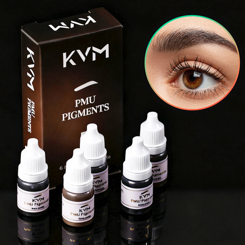 KVM 5 Colors 5ML Eyebrow Tattoo Ink Professional Pigment Microblading Paint Ink for Semi Permanent Makeup Tattoo Art Supplies