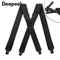 Deepeel 3.5X120cm Men's Adult 4 Clip Casual Trousers Fashion X - shaped Stripes Plastic Clamp Elastic Suspenders | SAMAG