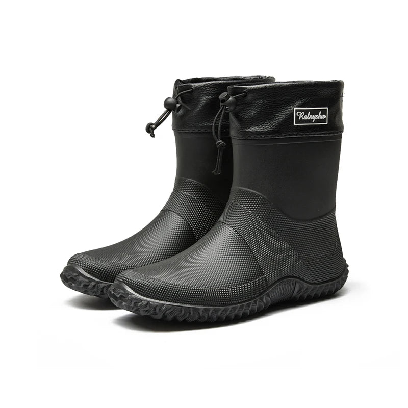 1 Pair of Men's Short-Tube Rain Boots, Outdoor Commuting Waterproof Shoes, Women's Low-Cut Lightweight Non-Slip Water Boots, Beach Rain Boots