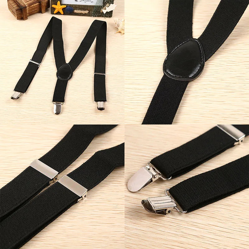 6 Colors Children Belt Baby Boys Girls Tuxedo Suit Jeans Suspenders Clip-on Y-Back Braces Belt Elastic Kids Adjustable