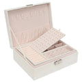 Double-layer Jewlery Box Ring Box Jewelry Boxes with Locks, PU Leather Jewelry Storage Organizer and Makeup Case