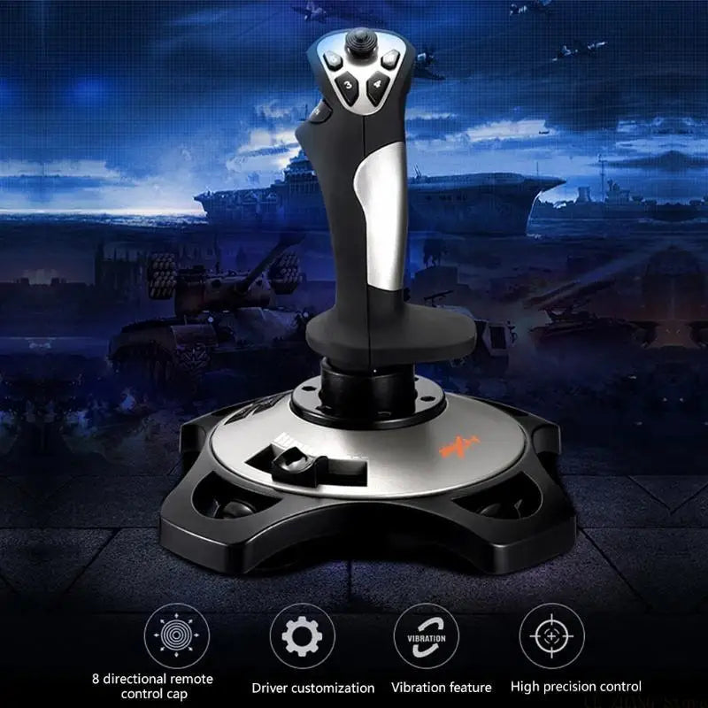 E56B PXN-2113 Flight Joystick has 12 Programmable Buttons and Vibration Function