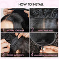 Burmese Curly 3 IN 1 Half Wigs Human Hair Wig Glueless Wigs Ready to Wear Half Wig Drawstring Clip Burmese Curly Hair Half Wig