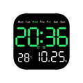 Digital Wall Clock with Remote Control, LED Alarm Clock, Temperature, Date, Week Display, Electronic Table Clock, 12 H, 24H
