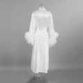 Feather Blush Kimono Robe Boudoir Wedding Floor Length | SAMAG