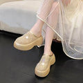 Summer Women Glitter Rhinestone Mesh Hollow Out Round Toe Platform Mules Slide Slippers Non Slip Casual Slippers Shoes for Women
