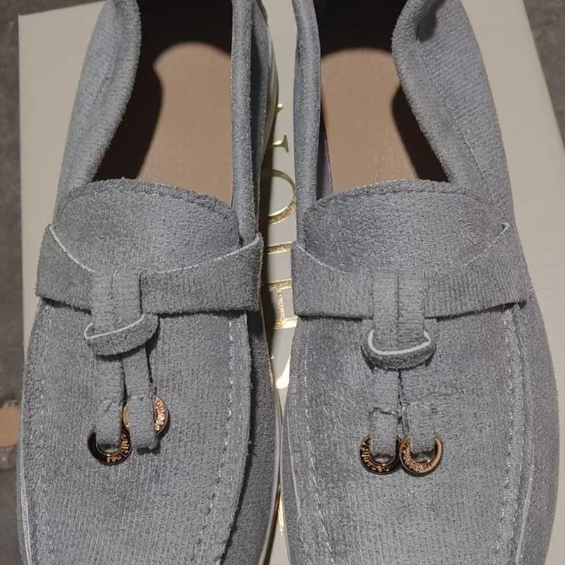 New Lefu Shoes Women's Soft Leather Retro Lazy Man Step on Thick Sole Flat Bottom Comfortable Single Shoe Shoes for Women