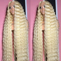 613 Blonde Lace Frontal Wig Deep Wave 13x4 13x6 HD Lace Human Hair Wig Pre Pluck Curly Lace Front Wigs Brazilian Human Hair