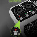 4-Channel Mixing Console with Wireless Microphone Kit USB Audio Mixer 48V Phantom Power Professional for DJ Karaoke PC Guitar