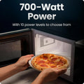 0.7 Cu. Ft. 700W Countertop Microwave with 10 Power Levels, 6 Presets, Eco Mode & Child Lock - Black