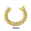 8 - 14mm Punk Rock Stainless Steel Rhombus Cuban MIami Link Chain Bracelets for Men Hip Hop Jewelry Gold - Visuel 8 | SAMAG